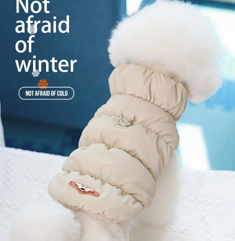 Luxury Winter Dog Coat Vest Warm Cotton Pet Jacket Coat Thickened Designer Dog Clothes with D-ring  Ropa Para Perro