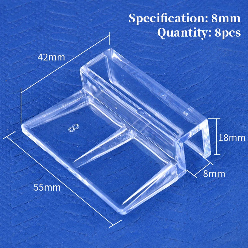5/6/8/10/12mm Aquarium Acrylic Clips Glass Cover Support Holders Transparent Fish Tank Cover Plate Bracket Aquarium Accessories