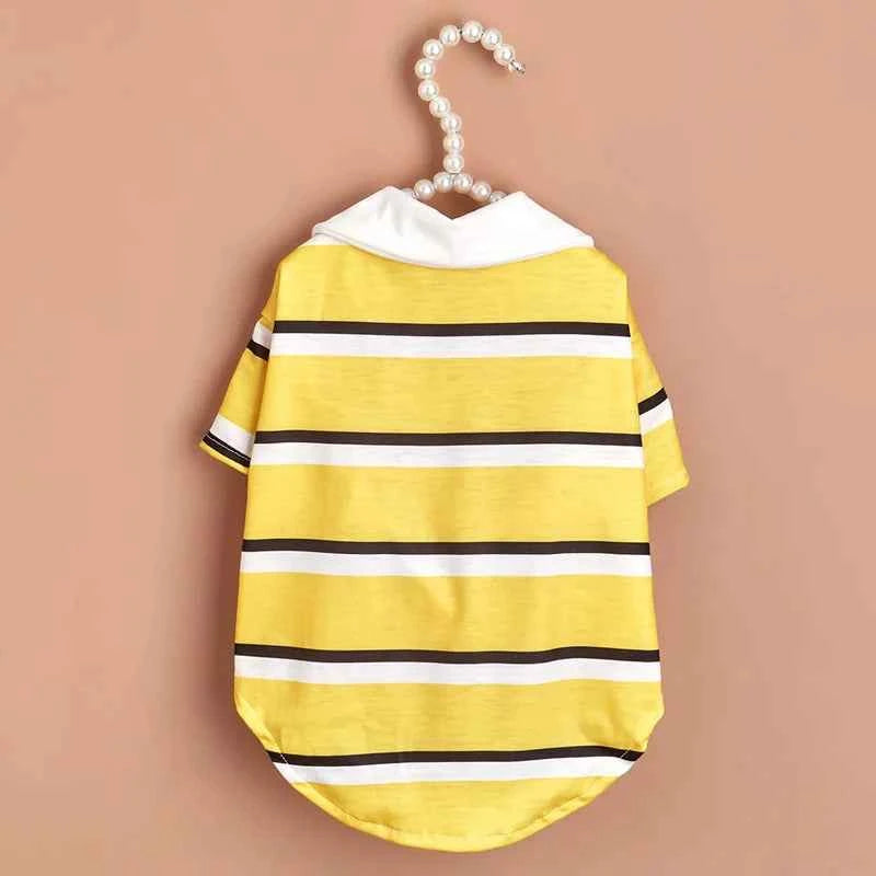 New summer puppy striped short sleeves Dog Vest Trendy POLO Shirt for Yorkshire Pomeranian Cat Pullovers mascotas ClothingTshirt