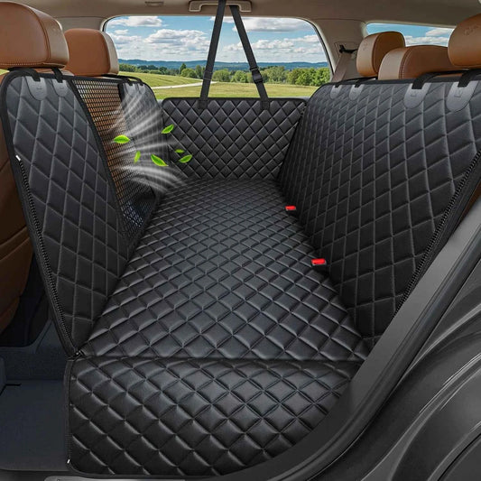 YVDKL 4 In 1 Dog Car Seat Cover For Back Seat, Waterproof Dog Hammock With Mesh Window And Side Flap Pet Car Seat Protector Dogs Backseat Cover For Cars, SUVs & Mid-Size Trucks