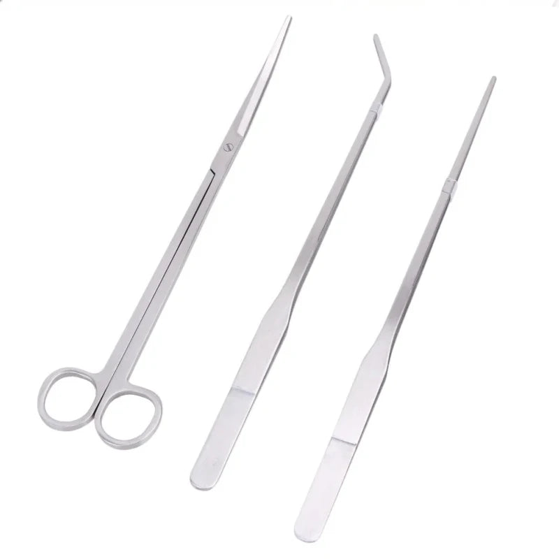 Aquarium Scissor Tools Set Wave Scissors Tweezers Plants Grass Stainless Cleaning Tools Fish Tank Shovels Aquarium Accessories