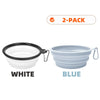 2pcs Collapsible Pet Silicone Dog Food Water Bowl Outdoor Camping Travel Portable Folding Supplies Dishes with Carabiner