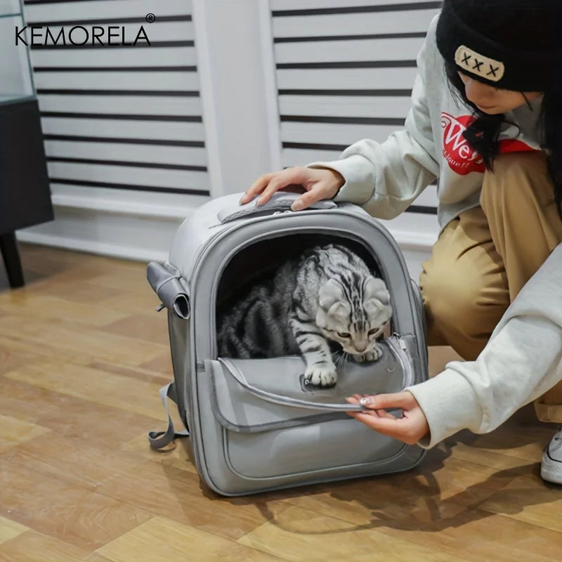 KEMORELA Pet Backpack for Cats And Dogs Large Outdoor Transparent Capsule Breathable Carrying Bag Pet Supplies - Play Paws Toys