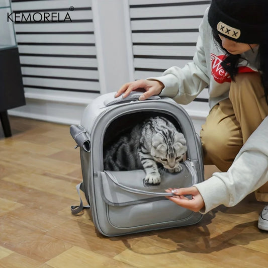 KEMORELA Pet Backpack for Cats And Dogs Large Outdoor Transparent Capsule Breathable Carrying Bag Pet Supplies - Play Paws Toys