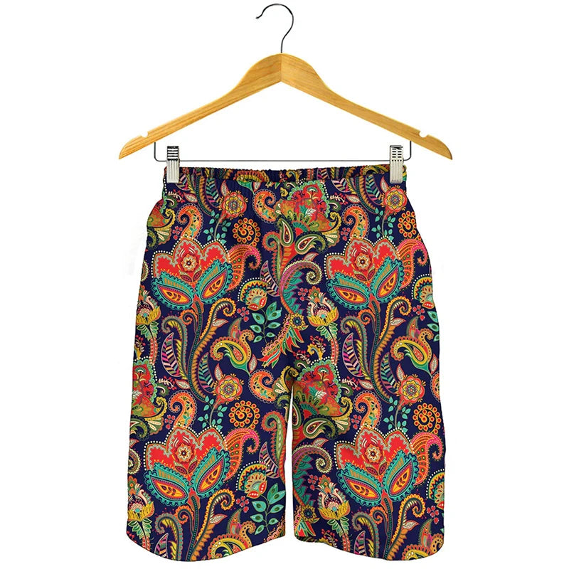 Fashion Paisley  Pattern Beach Short Men Clothing Popular 3D Print Daily Casual Board Shorts Classic Trend Streetwear New Trunks