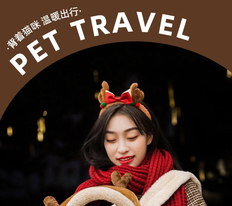 Portable Pet Cat Fall And Winter Speculation Handbag Warm Backpacks Dog Bag Autumn And Winter Warm And Windproof  Crossbody Bag - Play Paws Toys