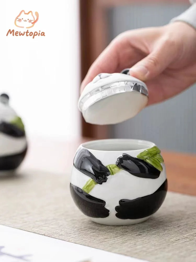 Panda Ceramic Cat and Dog Urn Pet Funeral Cremation Ashes Canister Memorial Box High Quality Small Animal Coffin