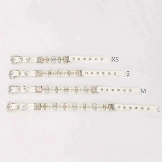 Faux Pearl Pet Collar