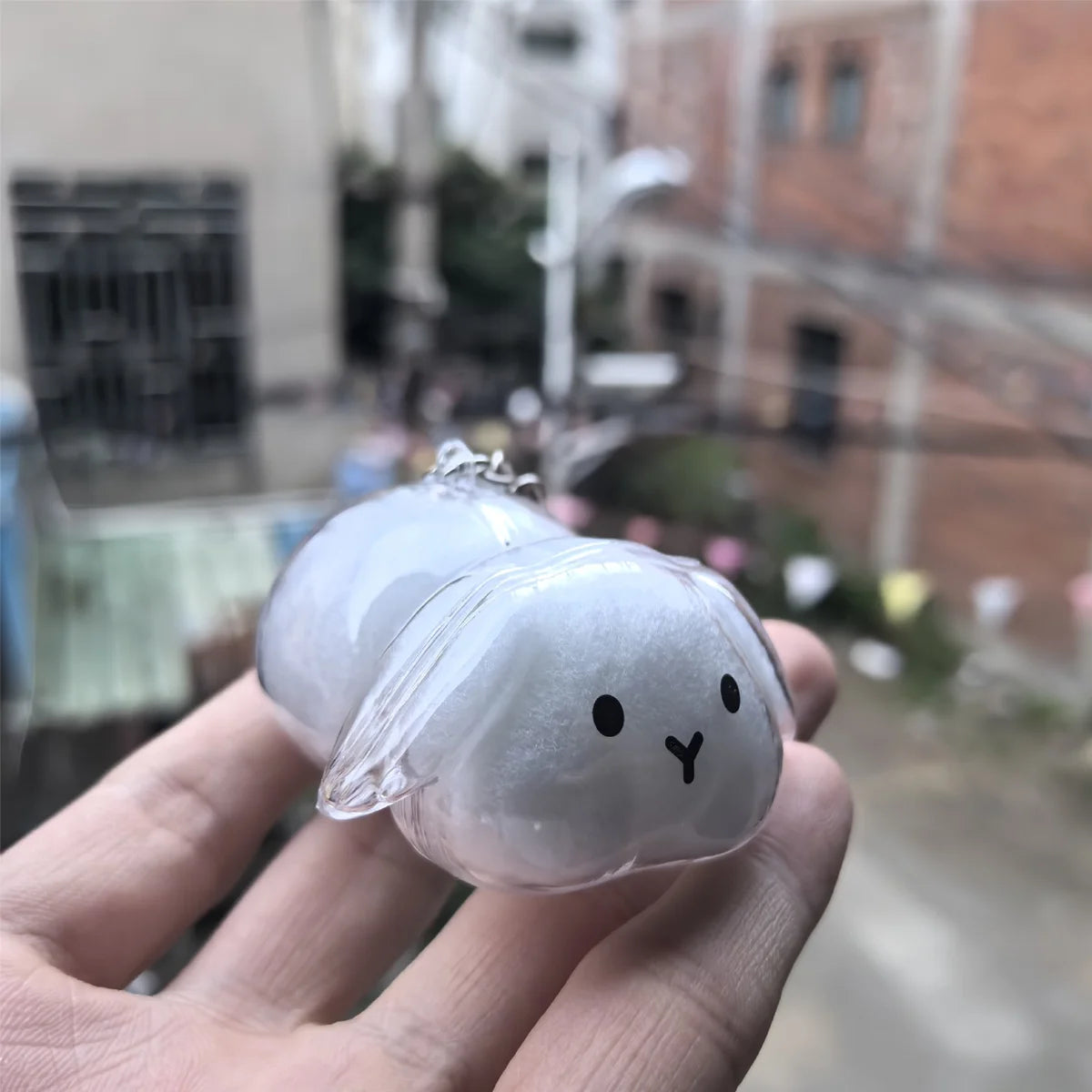 Transparent Rabbit Hair Keepsake Bottle Pet Hair Storage Capsule Keychain Thoughtful Gift for Rabbit Lovers And Owners