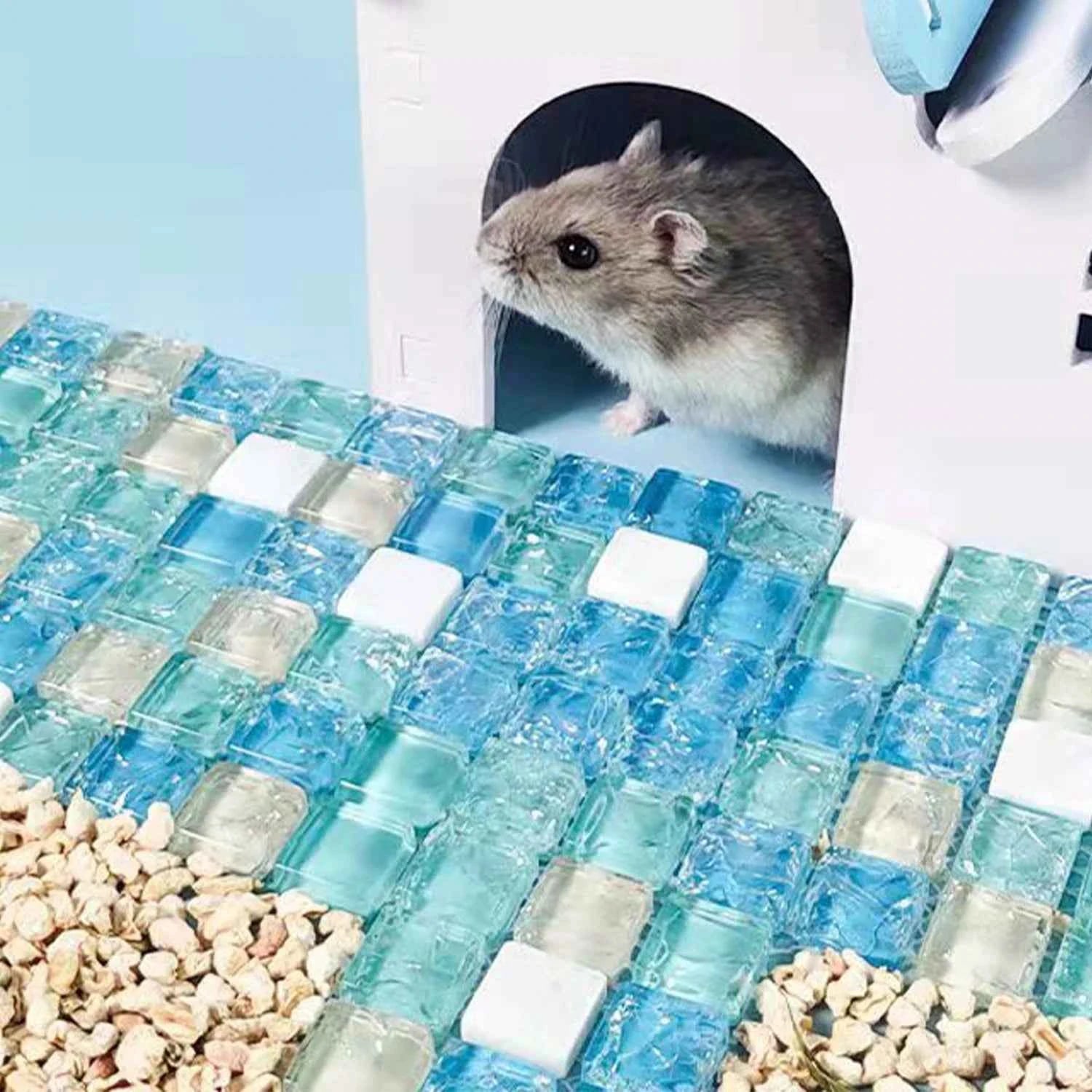 1Pc Small Pets Hamster Summer Cooling Pad Natural Crystal Ore Cool Mat Resin Cooler Beds for Guinea Pig Hamster Rabbit Accessory