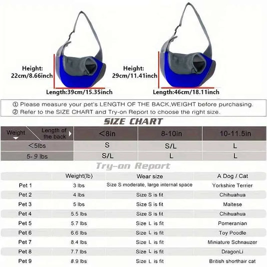 1Pc Dog out backpack,Dog Sling Carrier Breathable Mesh Travel Crossbody Bag For Puppy Cat Hiking Camping