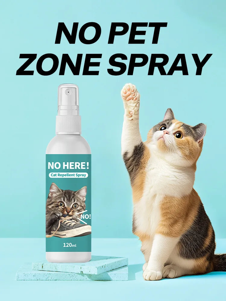 Long Lasting Cat Repellent Spray 120ml Non-Toxic Formula for Furniture Carpets Prevent Urine Marking Indoor Odor Neutralizer