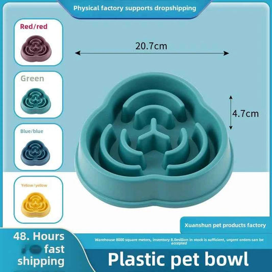 1pc Dog Slow Food Bowl Plastic Anti-Choking Slow Eating Cloud Shape Large Dogs Prevent Vomiting And Protect Intestines