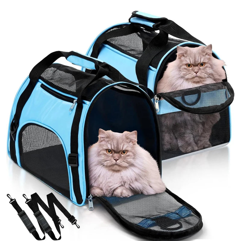 Cat Bags Portable Dog Carrier Bag Mesh Breathable Foldable Cats Carrier Bag Travel Breathable Transport Handbag - Play Paws Toys