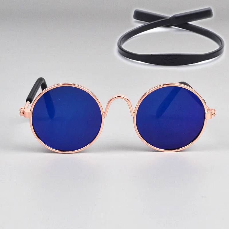 Puppy Dog Sunglasses Anti-skid Round Metal Cat Classic Retro Sunglasses Hippie Cute and Funny Pet Glasses Cosplay Party Costume