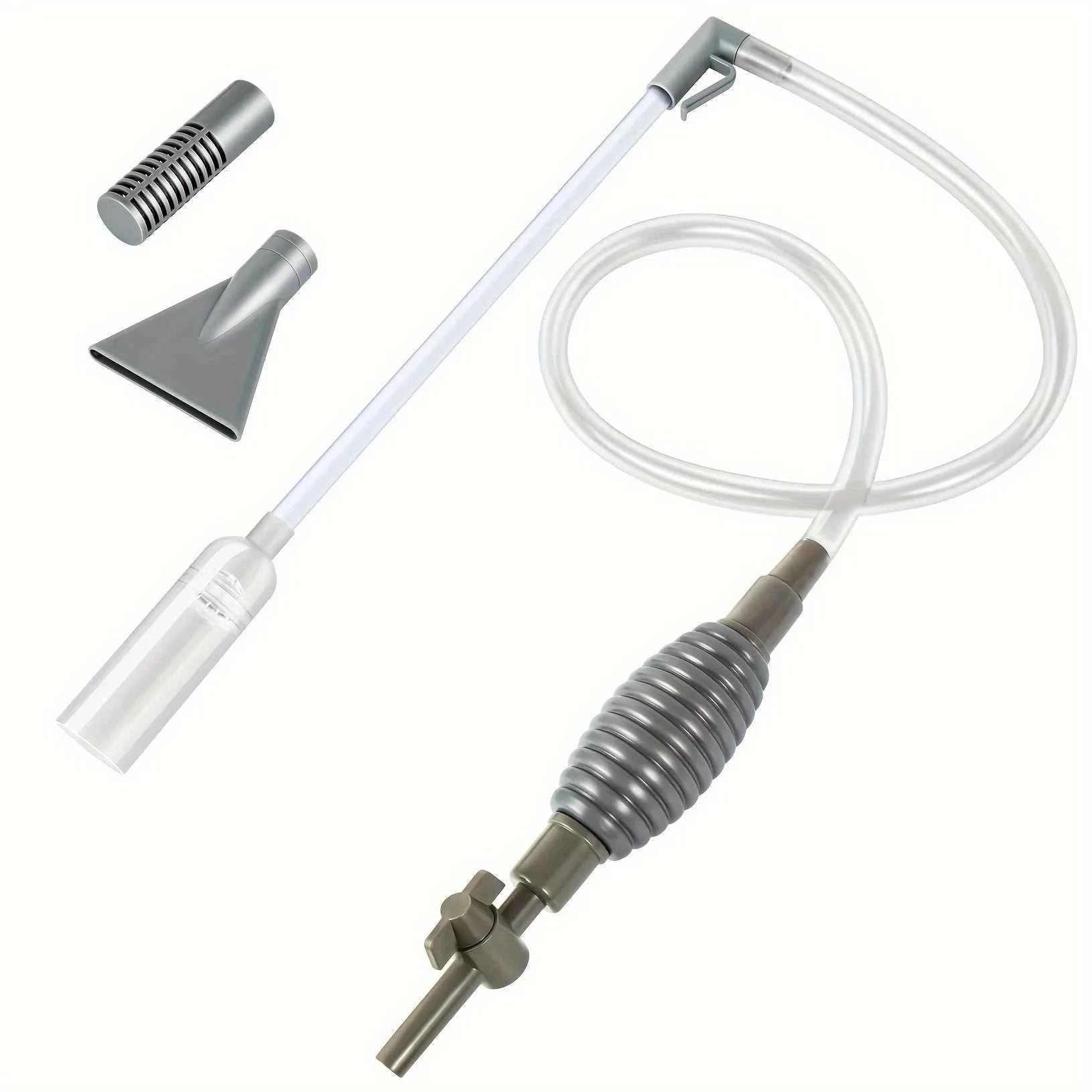 3-in-1 Multifunctional Aquarium Water Changer Manual Fish Tank Cleaning Siphon with Flow Control Debris Vacuum Fish Tank Drainer