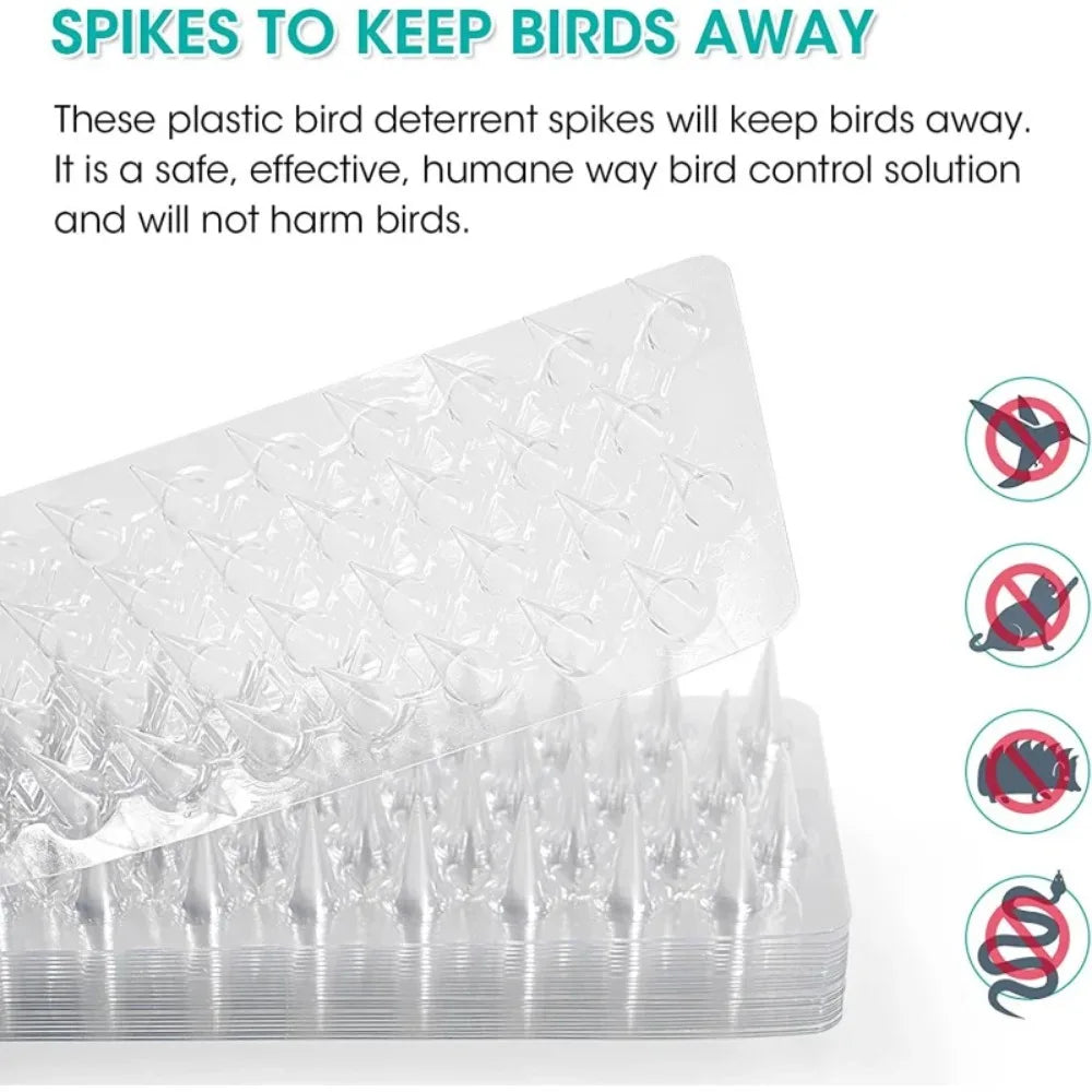 10/20/30Pcs Spikes Repeller Cat Plastic Bird Repellent Anti Pigeon Anti-bird Squirrel Garden Fences Control Transparent Spikes