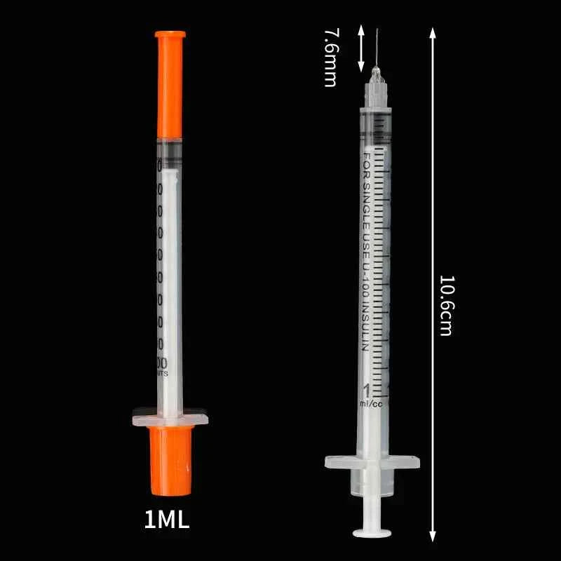 50/100Pcs Veterinary Injector Disposable Poultry Adjustable Continuous Syringe Vaccination Needle Livestock Pig Cow Pet Syringe