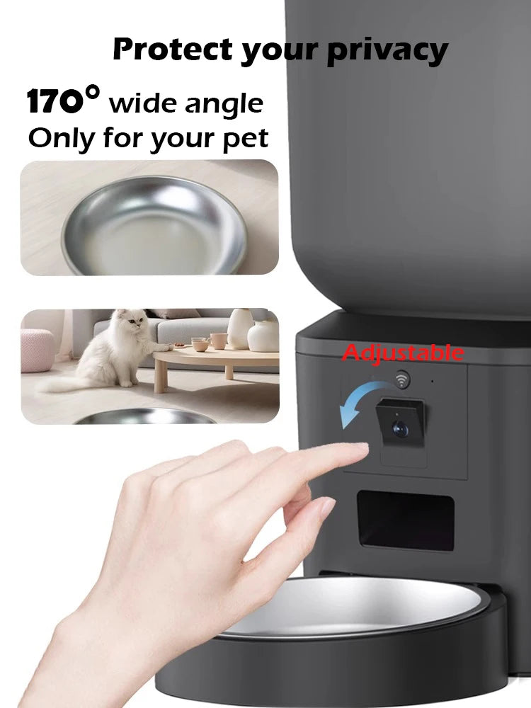 Furpipi 8L Smart Automatic Cat Feeders with 1080P HD Camera 5G WiFi Pet Feeder Tuya APP Control Smart Dog Cat Kibble Dispenser