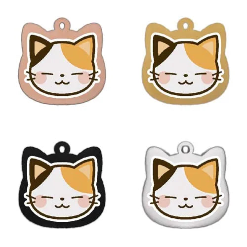 Cute Personalized Cat Tags Stainless Steel Colored Pattern Pets Cat Name Tags Pendant Engraved Keyring Kitten Accessories