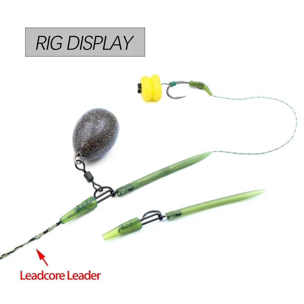 10 Set Carp Fishing Rig Tackle Set Anti Tangle Sleeve Quick Change Clips For Carp Coarse Hair Rig Making Accessories Tackle