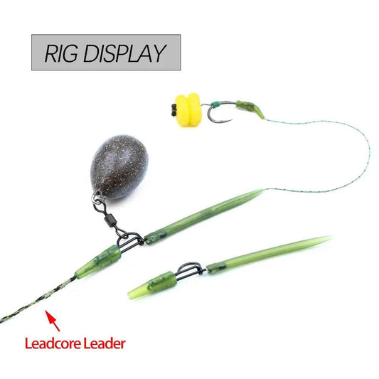 10 Set Carp Fishing Rig Tackle Set Anti Tangle Sleeve Quick Change Clips For Carp Coarse Hair Rig Making Accessories Tackle