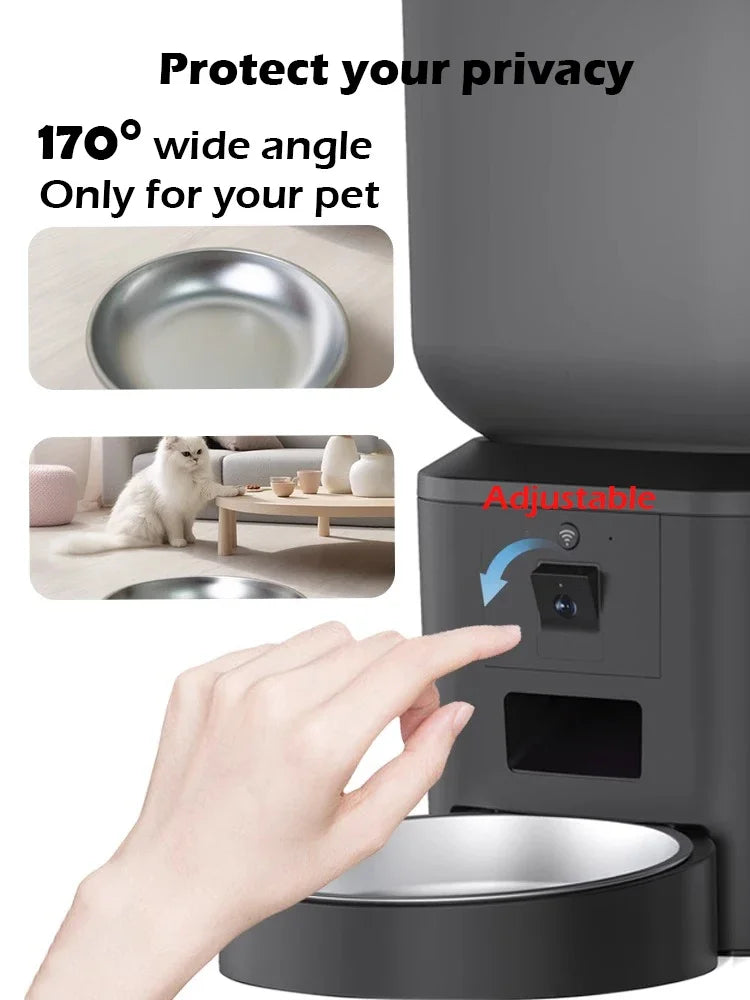 Furpipi 8L Smart Automatic Cat Feeders with 1080P HD Camera 5G WiFi Pet Feeder Tuya APP Control Smart Dog Cat Kibble Dispenser