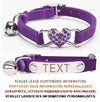 Cat Collar Heart Charm Personalized ID Name with Bell Safety Elastic Adjustable Soft Velvet Puppy Small Dog Pet Collar Kitty