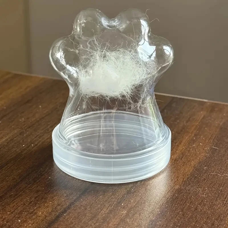 Transparent Pet Fur Keepsake Bottle Pet Cat Hair Storage Jar Kawaii Cat Paw Shape Candy Jars  Multi-purpose Pet Memorial Gift - Play Paws Toys