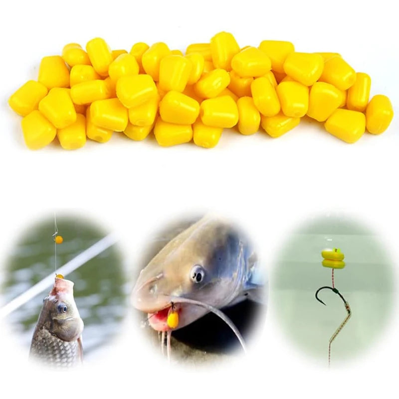 Corn Fishing Lure Floating Fake Soft Baits Artificial Sweetcorn Imitation Baits Silicone Fishing Tackle Accessories 50-800Pcs