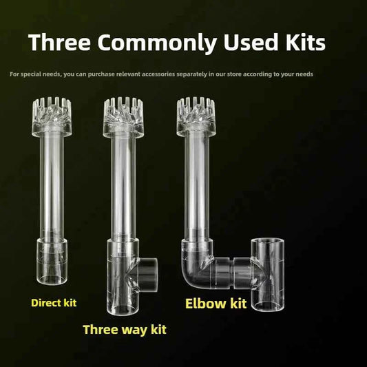 DIY Clear Aquarium Skimmer Acrylic Lily Pipe Spin Surface Inflow Outflow Water Plant Tank Filter Cleaning Fish Tank Accessories