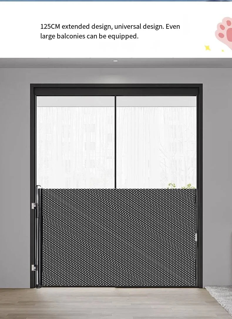 Extensible indoor cat and dog door for pet isolation network  new foldable breathable net ladder  safety fence with hooks