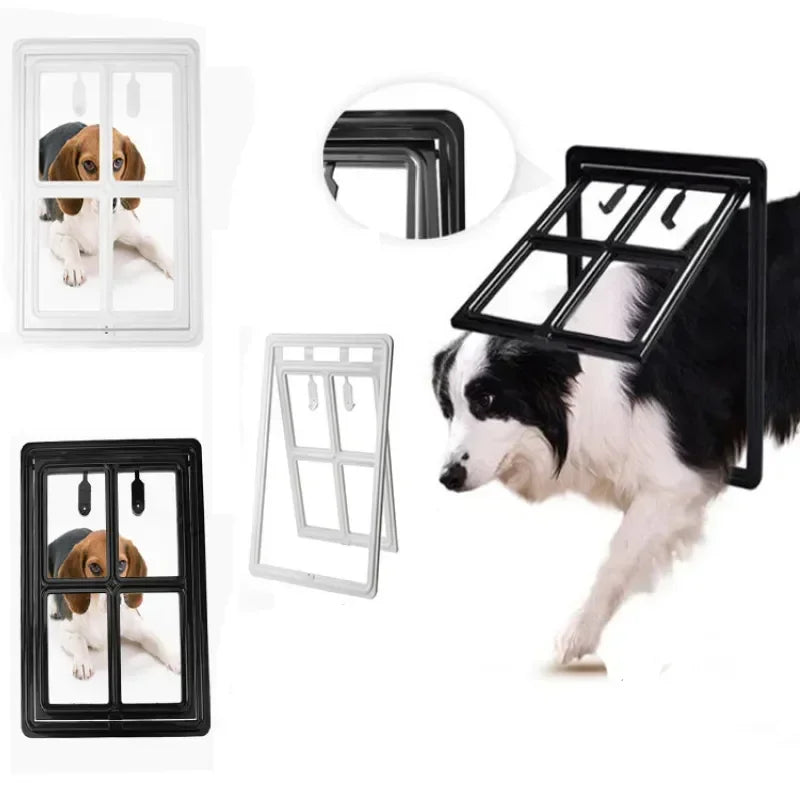 Home Lockable Dog Screen Door Pet Cat Screen Door Plastic Pet Door for Mosquito Proof Screen Window Security Flap Gate Dog Fence - Play Paws Toys