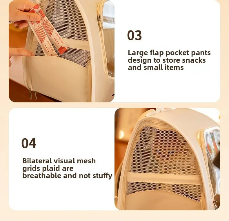 Cat Bag Outing Travel Pet Backpack Cabin Cat Schoolbag Shoulder Cage Multifunctional Bag Car Folding Soothing Anti-scratch - Play Paws Toys