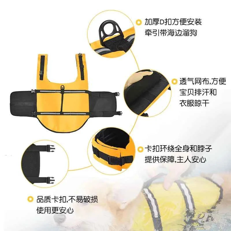 Wholesale Summer Dog Life Jacket for Large Breeds Golden Retriever Swimwear Safety