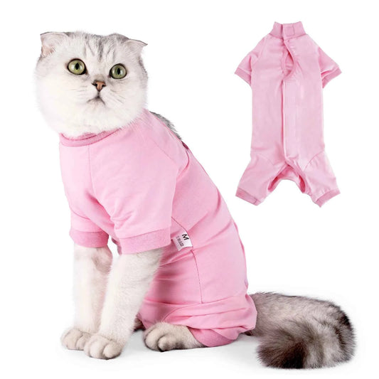 Cat Surgical Recovery Suit for Male Female Cat,Abdominal Wounds Cone E-Collar Alternative Anti-Licking Pet Recovery Suit