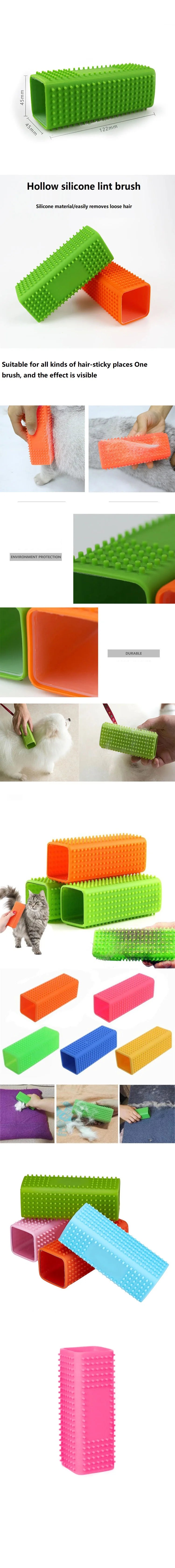 Pet Hair Removal Brush Car Animal Brush Dog Cat Hair Removal Effective Pet Hair Silicone Hollow Rubber Cleaning Brush GSZ01