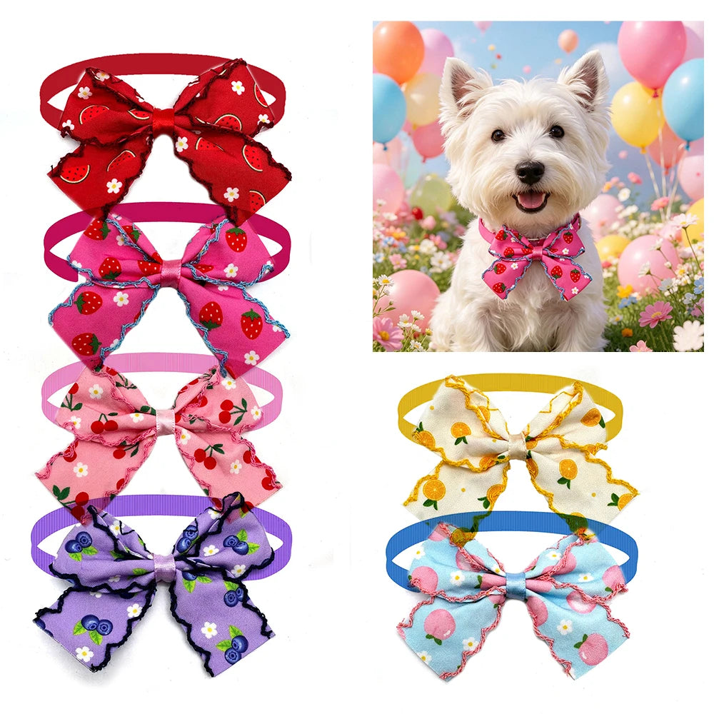 1pcs Summer Dog Neck Ties Pet Bowties Small Dog Cat Bowties Cute Fruit Style Puppy Accessories Dog Grooming Pet Supplies