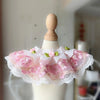Girls Lace Cat Dog Collar Luxury Wedding Bride Neck Decoration Pink Blue Purple Red Floral Pet Bibs Necklace Scarf For Small Dog
