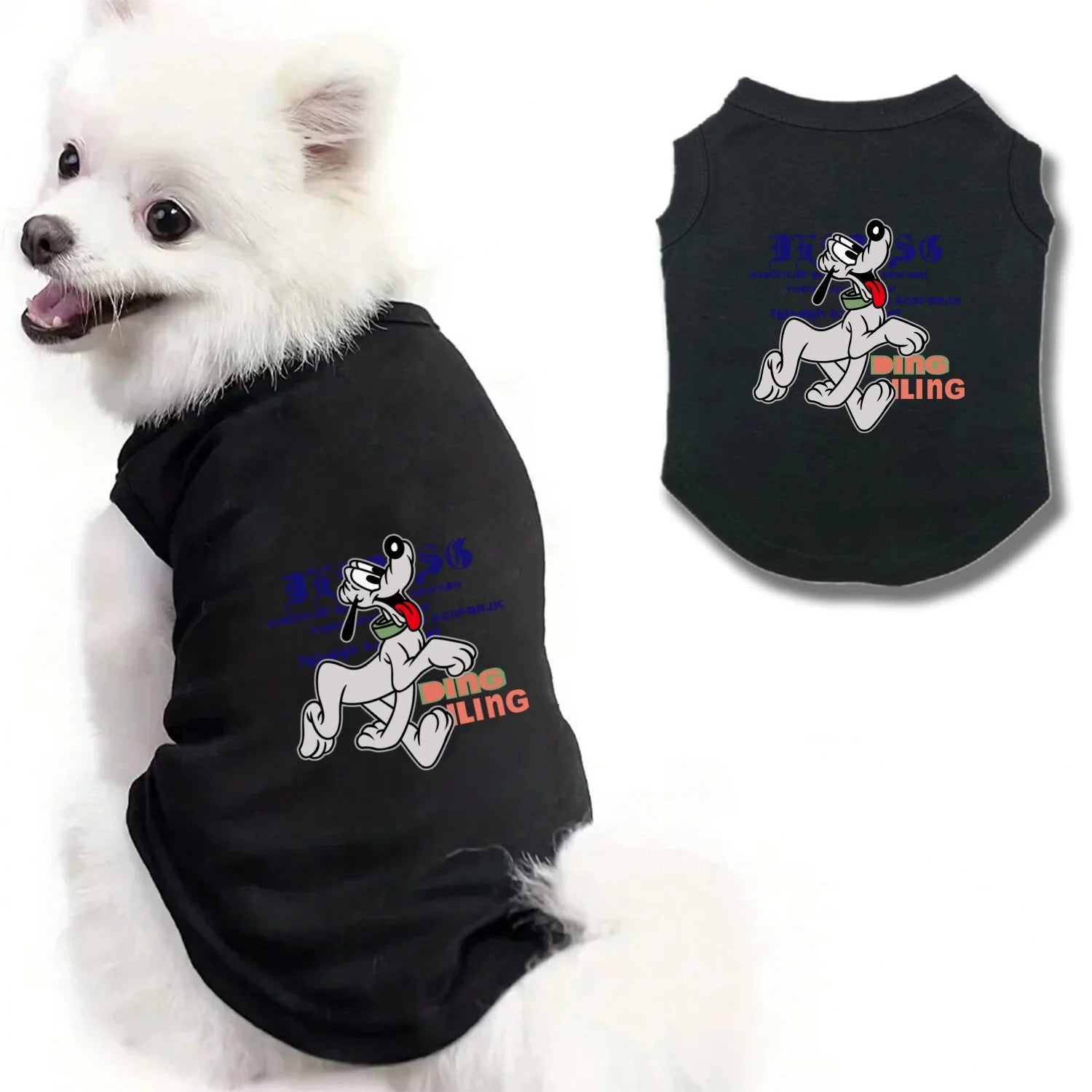 1PC  Bruto print pet sleeveless T-shirt, soft and breathable round neck pet vest