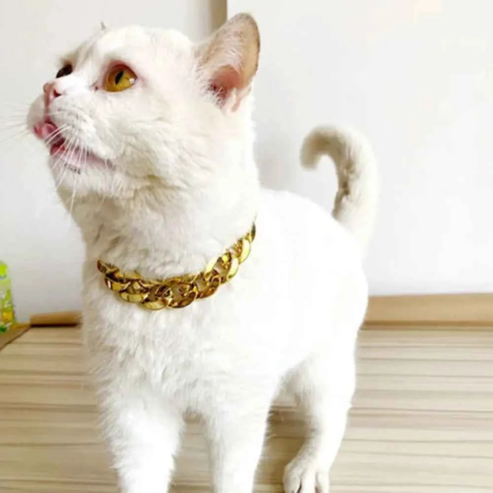 Fashion Chain Collar Pet Necklace Cat Dog Gold Necklace Adjustable Chain Dog Collar Pet Jewelry Accessories Cat Dog
