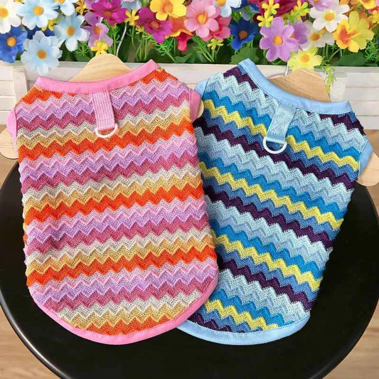 Summer Dog Vest Stripped Breathable Thin T-Shirt for Small Medium Dog Fashion Chihuahua Yorkshire Vest Pet Clothes Wholesale