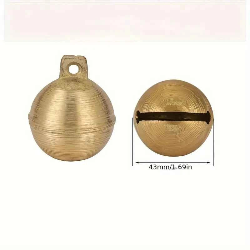 Vintage Brass Livestock Bell for Cattle Sheep & Horses - Loud Retro Copper Bell with Hammered Texture Durable Metal Design