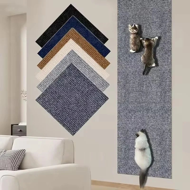 1Roll Cat Scratching Mat Self-Adhesive Trimmable Carpet Cat Scratching Post Carpet for Anti-scratching Sofa Furniture Protection