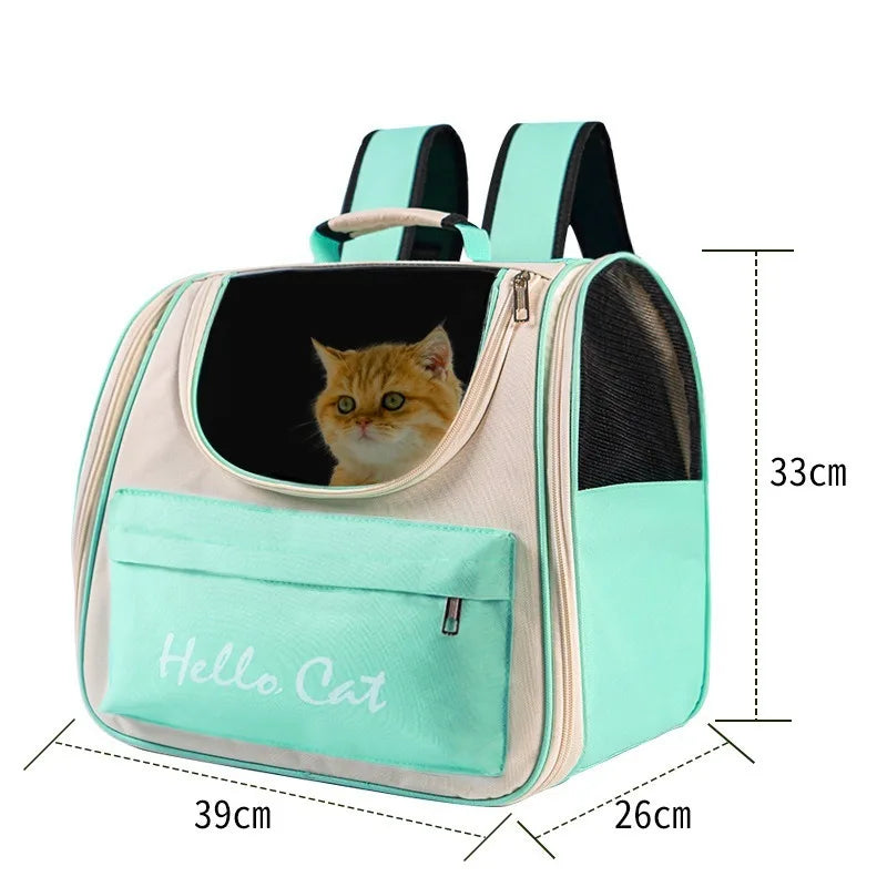Cat Bag Outing Travel Pet Backpack Cabin Cat Schoolbag Shoulder Cage Multifunctional Bag Car Folding Soothing Anti-scratch - Play Paws Toys