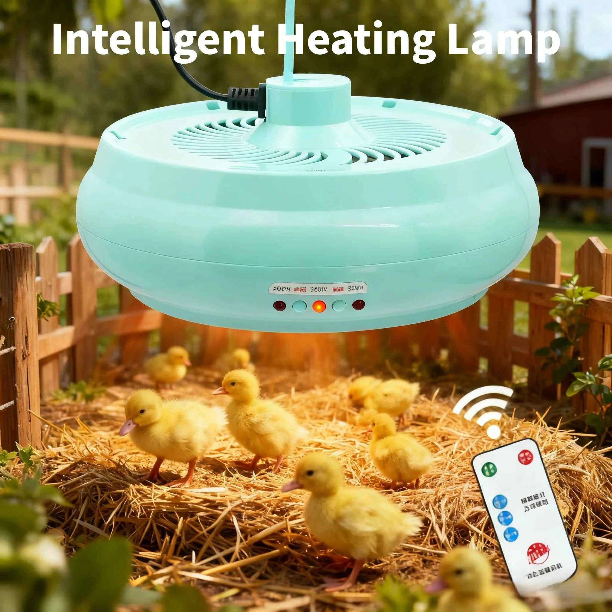 220V Pet Poultry Intelligent Heating Lamp Temperature Control Air Warming Remote Control Heater Warm Light Brooding Incubator
