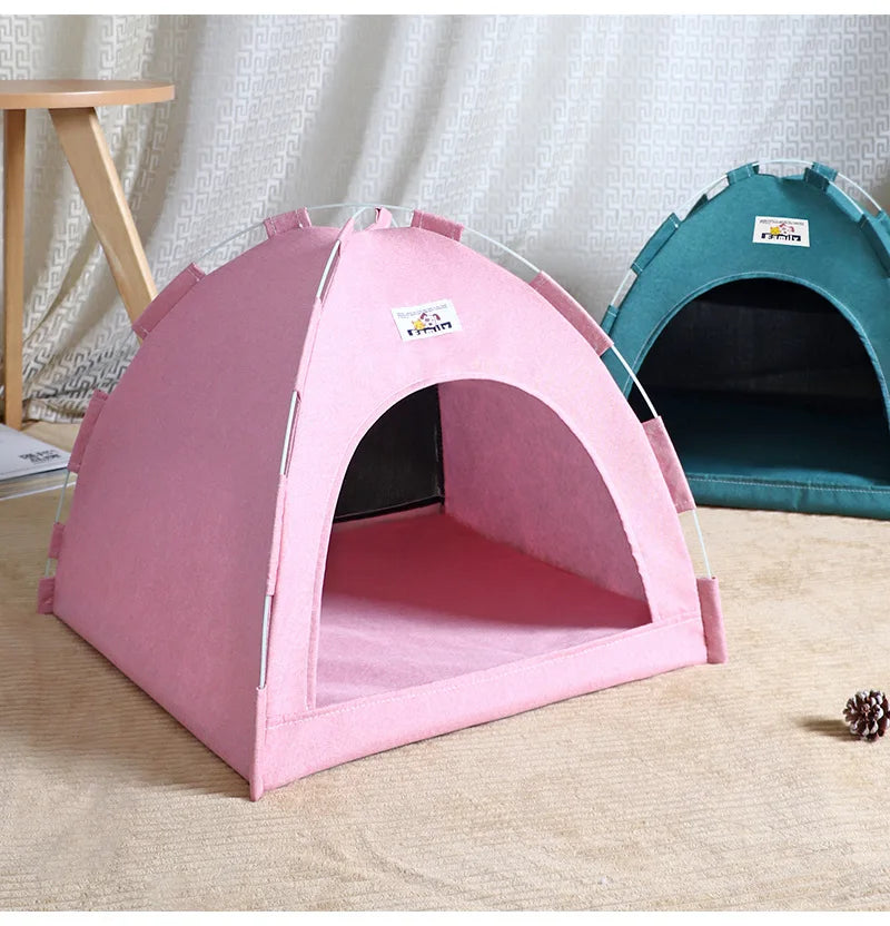 Foldable Cat House Pet Tent Four Seasons Universal Cat and Dog Pet Nest Summer Cool Mat Outdoor Portable Foldable Breathable - Play Paws Toys