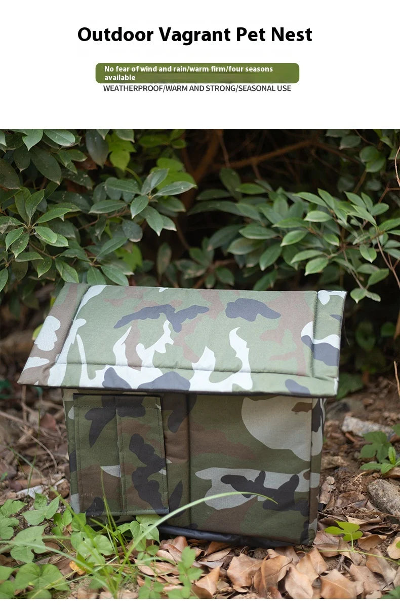 All Seasons Outdoor Rainproof Stray Cat Nest, Winter-Warm Closed House, Cold-Proof Cat House - Play Paws Toys