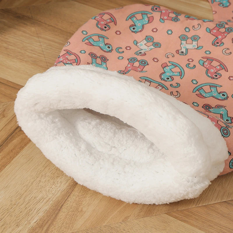 Cat Sleeping Bag Soft Cuddly Fluffy Feel Thickened Pet Pocket Type Quilt Bed Kitten Puppy Soft Comfortable Warm Nest Pet - Play Paws Toys