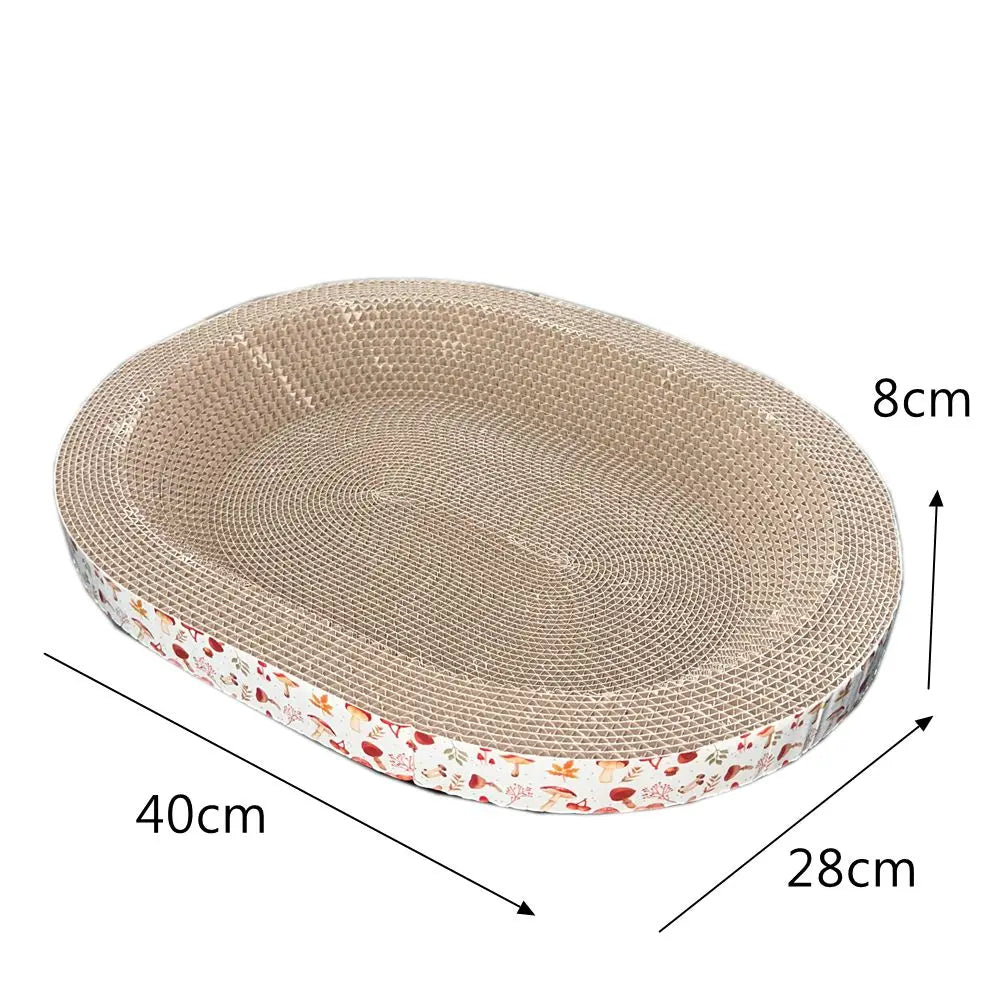 Cat Scratching Board Protect Furniture Grinding Claw Toys Oval Corrugated Paper Wear-resistant Cat Nest Cat Accessories - Play Paws Toys